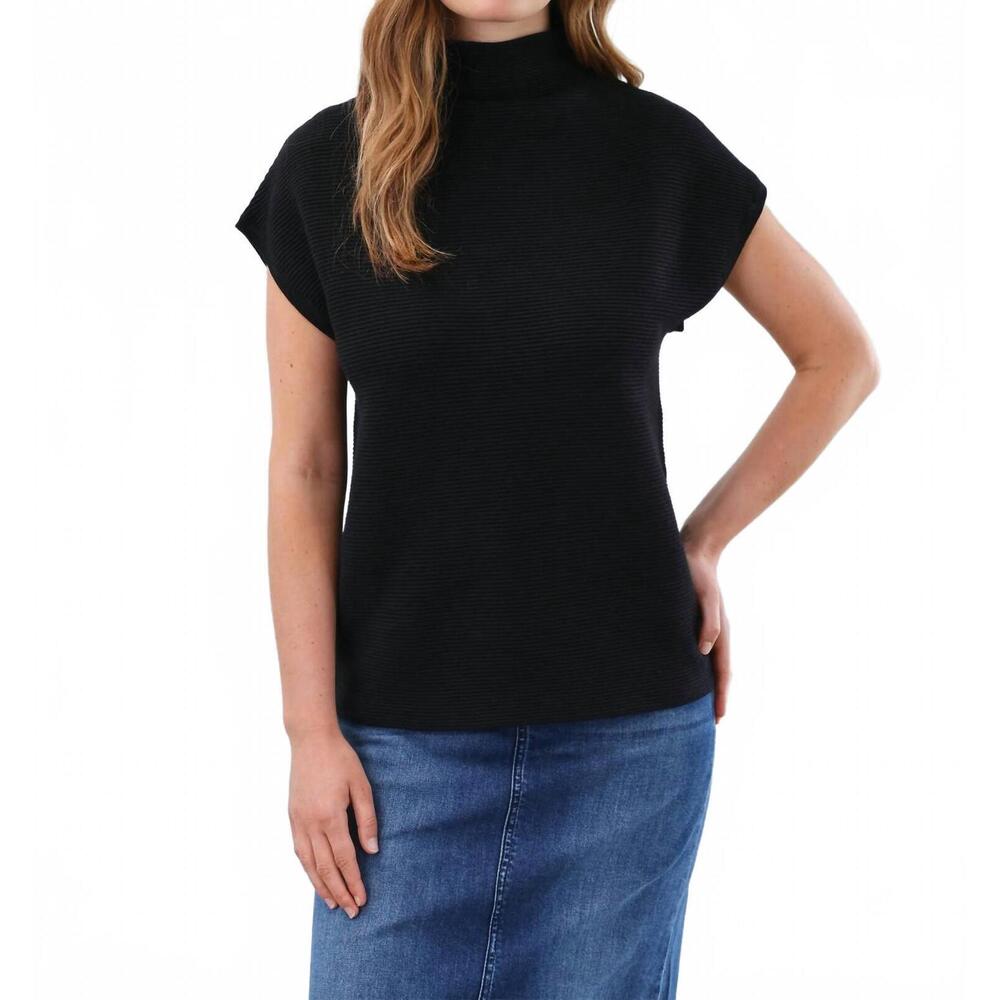 NEW FDJ orianna ottoman cap sleeve sweater in black
